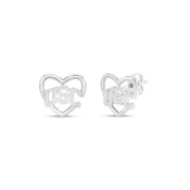 USC Trojans Sterling Silver Heart Shaped Post Earrings